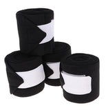 Maxbell 4pcs Soft Fleece Equestrian Leg Wraps Bandage for Horse Riding Racing Black