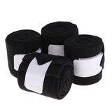Maxbell 4pcs Soft Fleece Equestrian Leg Wraps Bandage for Horse Riding Racing Black