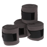 Maxbell 4pcs Soft Fleece Equestrian Leg Wraps Bandage for Horse Riding Racing Gray