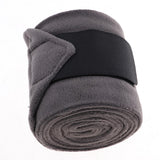 Maxbell 4pcs Soft Fleece Equestrian Leg Wraps Bandage for Horse Riding Racing Gray