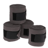 Maxbell 4pcs Soft Fleece Equestrian Leg Wraps Bandage for Horse Riding Racing Gray