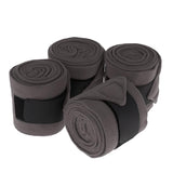 Maxbell 4pcs Soft Fleece Equestrian Leg Wraps Bandage for Horse Riding Racing Gray
