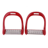 Maxbell 1Pair Stainless Steel Horse Saddle English Stirrups Horse Riding Red