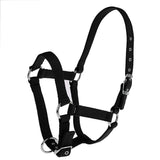 Maxbell Adjustable Nylon Webbing Equestrian Western Horse Halter Horse Riding Wear Black S