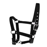 Maxbell Adjustable Nylon Webbing Equestrian Western Horse Halter Horse Riding Wear Black S