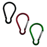 Maxbell 3pcs Aluminum Camping Keychain Carabiner Spring Snap Hook Buckle Clip Black