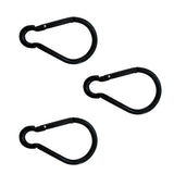 Maxbell 3pcs Aluminum Camping Keychain Carabiner Spring Snap Hook Buckle Clip Black