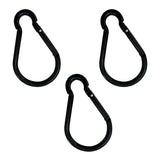 Maxbell 3pcs Aluminum Camping Keychain Carabiner Spring Snap Hook Buckle Clip Black