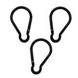 Maxbell 3pcs Aluminum Camping Keychain Carabiner Spring Snap Hook Buckle Clip Black