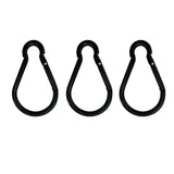Maxbell 3pcs Aluminum Camping Keychain Carabiner Spring Snap Hook Buckle Clip Black