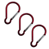 Maxbell 3pcs Aluminum Camping Keychain Carabiner Spring Snap Hook Buckle Clip Red