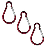 Maxbell 3pcs Aluminum Camping Keychain Carabiner Spring Snap Hook Buckle Clip Red