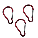 Maxbell 3pcs Aluminum Camping Keychain Carabiner Spring Snap Hook Buckle Clip Red