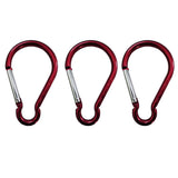 Maxbell 3pcs Aluminum Camping Keychain Carabiner Spring Snap Hook Buckle Clip Red
