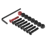 Maxbell 1 Set Skateboard Longboard Hardware with with L wrench 7 Black and 1 Red