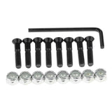 Maxbell 1 Set Skateboard Longboard Hardware with with L wrench Black and Silver