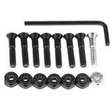 Maxbell 1 Set Skateboard Longboard Hardware with with L wrench 7 Black and 1 Silver