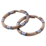 Maxbell 2 Pieces Titanium Key Ring Pocket Tool Mini Split Keychain Circle Clip 28mm