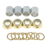Maxbell Skateboard Longboard Truck Speed Kit Axle Speed Washers Nuts Spacers Golden