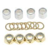 Maxbell Skateboard Longboard Truck Speed Kit Axle Speed Washers Nuts Spacers Golden