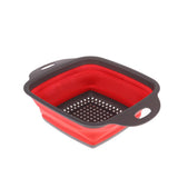 Maxbell Kitchen Foldable Strainers Over The Sink Vegetable/Fruit Colanders Strainers Small Red
