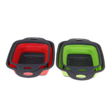 Maxbell Kitchen Foldable Strainers Over The Sink Vegetable/Fruit Colanders Strainers Small Red