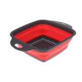 Maxbell Kitchen Foldable Strainers Over The Sink Vegetable/Fruit Colanders Strainers Big Red