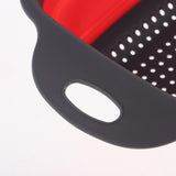 Maxbell Kitchen Foldable Strainers Over The Sink Vegetable/Fruit Colanders Strainers Big Red