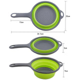 Maxbell Camping Hiking Collapsible Colander Kitchen Folding Strainer Basket Basin Green
