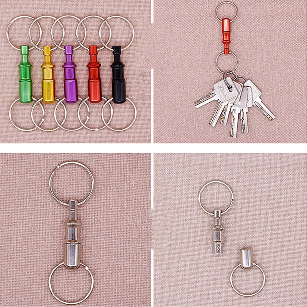 2 Pieces Breakaway Key Ring Separate Car Keys Quick Release Keychain Purple