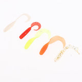 Maxbell 5 Pieces Spin Jig Heads & 25 Pieces Bionic Maggot Grub Soft Fishing Lures