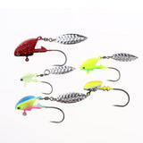 Maxbell 5 Pieces Spin Jig Heads & 25 Pieces Bionic Maggot Grub Soft Fishing Lures
