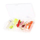 Maxbell 5 Pieces Spin Jig Heads & 25 Pieces Bionic Maggot Grub Soft Fishing Lures