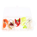 Maxbell 5 Pieces Spin Jig Heads & 25 Pieces Bionic Maggot Grub Soft Fishing Lures