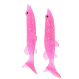Max 2 Pieces 11cm Soft Fishing Lures Artificial Baits Fishing Tackle Pink
