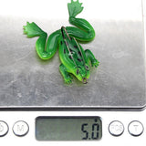 Max 5pcs Frog Fishing Lures Soft Topwater Frog Crankbait with Hook Green
