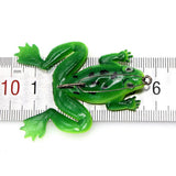Max 5pcs Frog Fishing Lures Soft Topwater Frog Crankbait with Hook Green