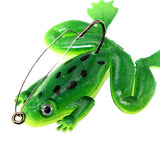 Max 5pcs Frog Fishing Lures Soft Topwater Frog Crankbait with Hook Green