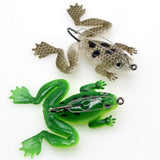 Max 5pcs Frog Fishing Lures Soft Topwater Frog Crankbait with Hook Green