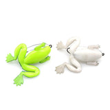 Max 5pcs Frog Fishing Lures Soft Topwater Frog Crankbait with Hook Green