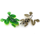 Max 5pcs Frog Fishing Lures Soft Topwater Frog Crankbait with Hook Green
