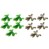 Max 5pcs Frog Fishing Lures Soft Topwater Frog Crankbait with Hook Green