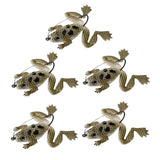 Max 5pcs Frog Fishing Lures Soft Topwater Frog Crankbait with Hook Gray