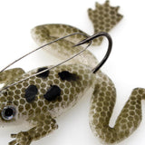 Max 5pcs Frog Fishing Lures Soft Topwater Frog Crankbait with Hook Gray