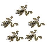 Max 5pcs Frog Fishing Lures Soft Topwater Frog Crankbait with Hook Gray