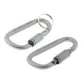 Max Durable Locking Climbing Carabiner D Shape Matte Silver Keychain Clip Type 1