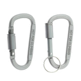 Max Durable Locking Climbing Carabiner D Shape Matte Silver Keychain Clip Type 1