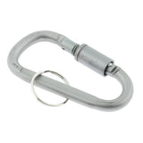 Max Durable Locking Climbing Carabiner D Shape Matte Silver Keychain Clip Type 1