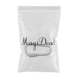 Max Durable Locking Climbing Carabiner D Shape Matte Silver Keychain Clip Type 1