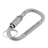 Max Durable Locking Climbing Carabiner D Shape Matte Silver Keychain Clip Type 1